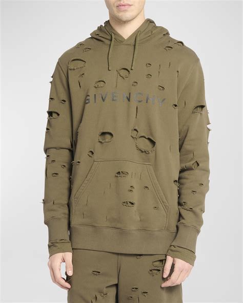 brown givenchy hoodie|Givenchy men's destroyed hoodie.